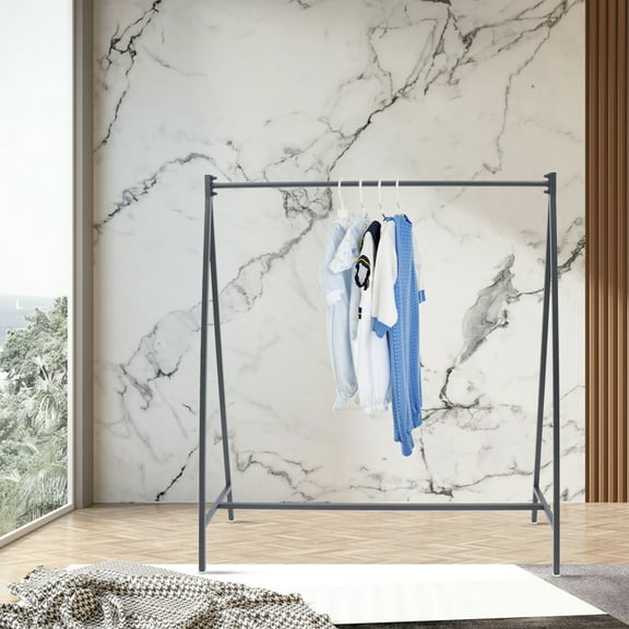 Miumaeov Metal Garment Rack Freestanding Triangle Garment Display Stand for Home Retail Shop Commercial Storage Organizer Black