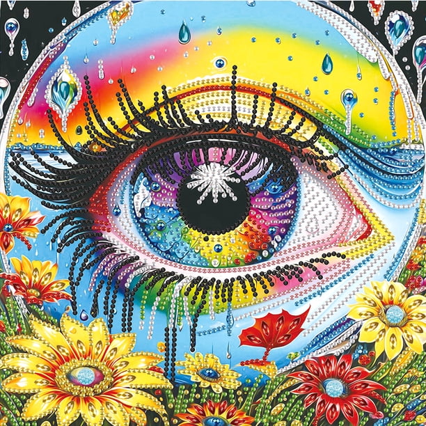 5D DIY Con Forma Especial Parcial Arte Ojos Girasol 30x30cm