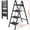 Four-step ladder black B type - iron pedal, variant on Heavy-Duty 3 4 5-Step Portable Folding Ladder, Supports Up to 500 Lbs, Durable Metal Folding Ladder with Non-Slip Steps, Lightweight And Easy to Carry, Suitable for Home And Industrial Use