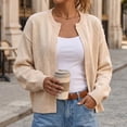thumbnail image 6 of WRKEKC Cardigan Sweaters for Women Solid Color Long Sleeve V-Neck Button Front Loose Fit Knit Cardigan with Pockets, 6 of 7