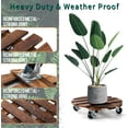 thumbnail image 4 of 1-Pack: 1-Pack 12-Inch Wooden Plant Caddy with 360° Wheels – Heavy Duty Rolling Stand for Planters, Indoor & Outdoor, 4 of 5
