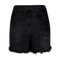 thumbnail image 3 of Sakmal Jean Shorts Women Cut off Plus Size Denim Trendy Black Solid Shorts for Women with Pockets, 3 of 5