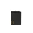 thumbnail image 4 of HomeStock Baroque Beauty Bar Cabinet in Black with Mahogany Solids & Veneers, Stores 6 Glasses and 7 Wine Bottles, Stylish and Functional Storage Solution, 4 of 9