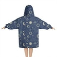 thumbnail image 2 of Dark Blue Celestial Pattern Blanket Hoodies for Kids 6-13YR Oversize Wearable Blanket Hoodies for Boys Girls Teens, 2 of 7