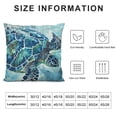 thumbnail image 5 of SHANXI Turtle Pillow Cover Decor Sea Coastal Theme Decorative Pillow Covers Super Soft 24x24in, 5 of 5