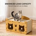 thumbnail image 3 of Durable Double-Layer Corrugated Cardboard Cat Scratcher with Cozy Bed - Sturdy Vertical Play Tower for Cats, All-Season Lounge with Integrated Play Balls, Easy to Scratch, Ideal for Indoor Use, 3 of 6