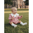 thumbnail image 5 of Miaouyo Baby Girl Striped Romper Strawberry Embroidery Scalloped Collar Long Sleeve Infant Jumpsuit, 5 of 9