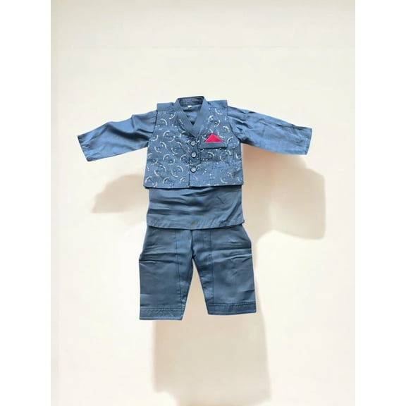 Traditional Kurta, Pajama and Coat Set for Boys, Cultural Wear, 311