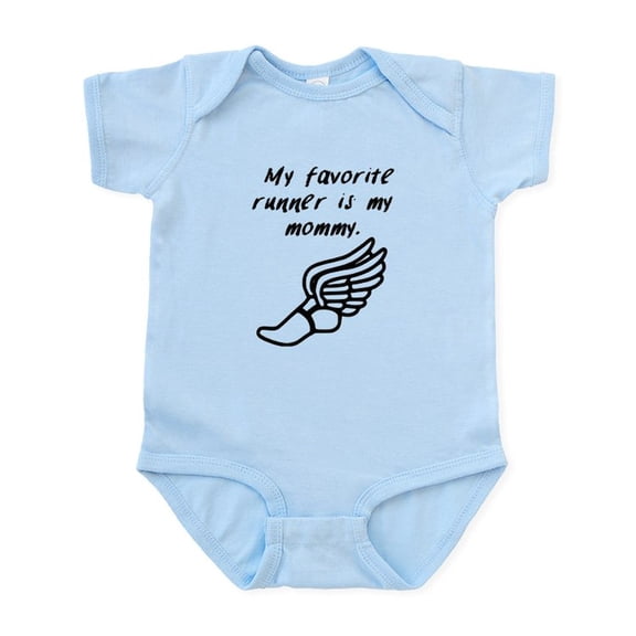 CafePress - My Favorite Runner Is My Mommy Body Suit - Baby Light Bodysuit, Size Newborn - 24 Months