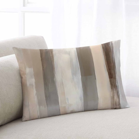 Brown Grey Throw Pillow Covers, Abstract Neutral Textured Modern Minimalist Soft Breathable Pillow Cases with Invisible Zipper for Sleeping, Small Pillowcases for Couch Bed Sofa Chair 16x24 Inches