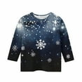 thumbnail image 5 of YUNAFFT Girls Christmas Print Casual 3/4 Sleeve Round-Neck Blouses & Shirts Cotton-Like Comfort Fit Elastic 4-14Y, 5 of 7