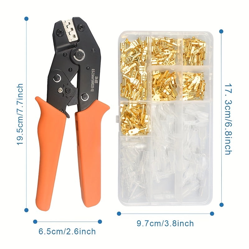 SN-48B Crimping Tool Set, Includes 135/270/600 Pcs 2.8/4.8/6.3mm Crimp Terminals, Insulated Sealed Cable Connector Crimping Pliers Set
