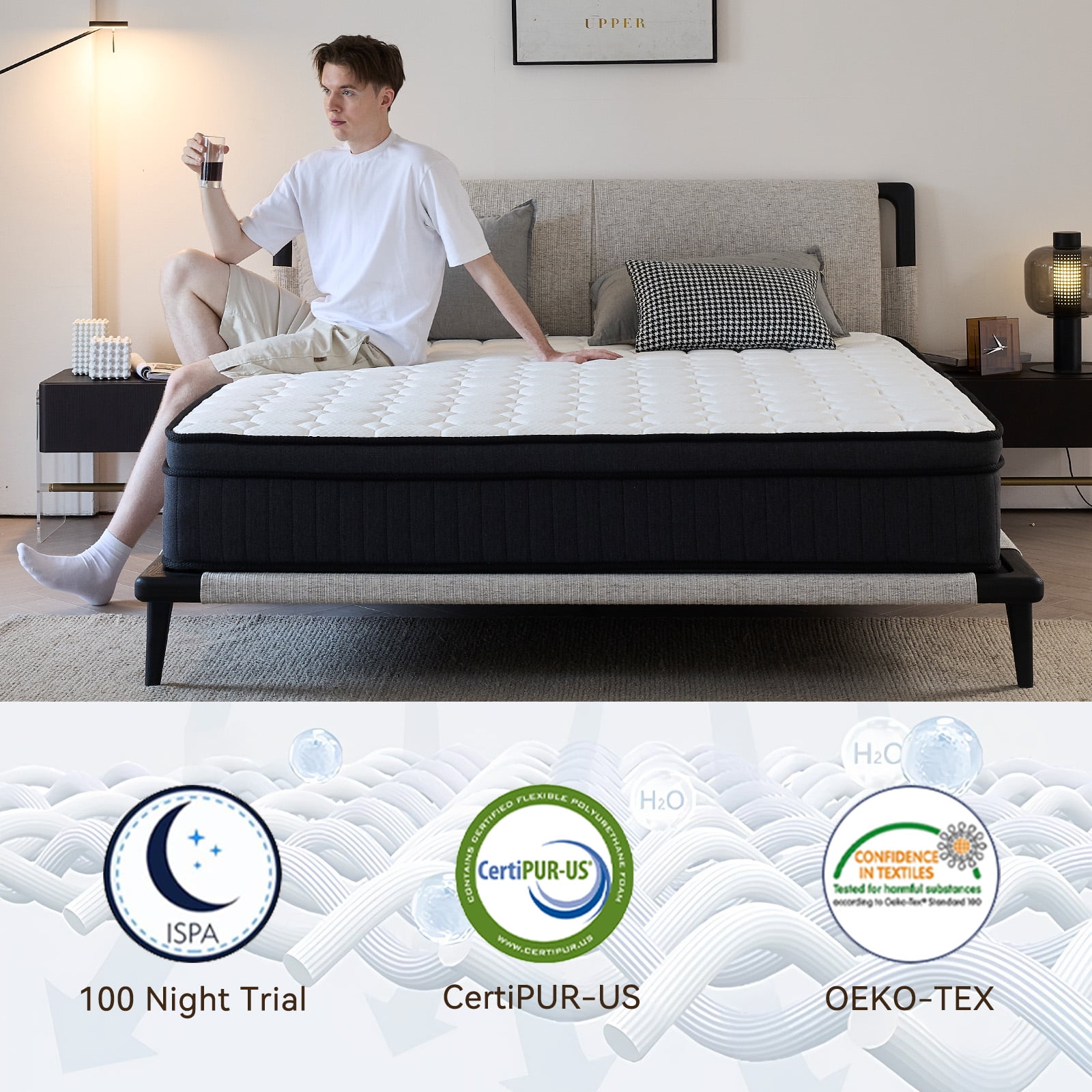 Sailvan Full Size Mattress 10 inch,Full Mattresses in a Box Hybrid,Medium Firm,Gel Memory Foam and Individual Pocket Springs,CertiPUR-US