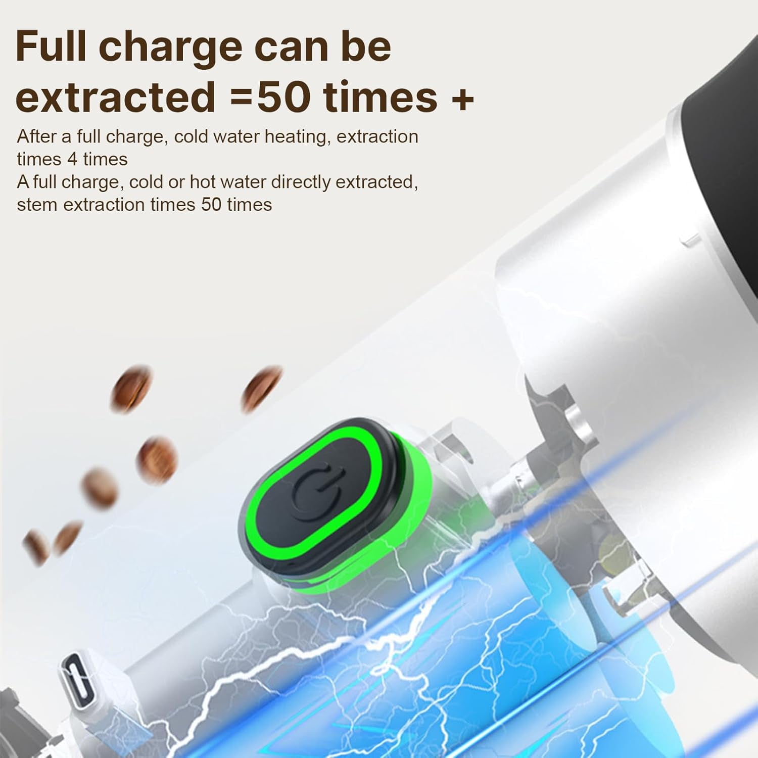Portable Coffee Machine, 3 in 1 Cordless Electric Coffee Maker, Work with Capsule and Ground Coffee, Cold Brew and Heating Coffee Maker with 150ml Cup-Grey