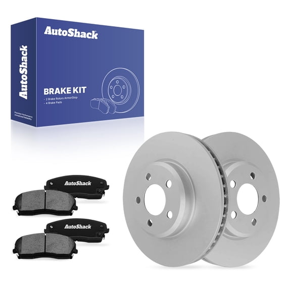 AutoShack Front Vented Coated Brake Rotors   Ceramic Pads 6-PC Brake Kit Replacement for 2015-2018 Dodge Challenger 2017-2018 Dodge Charger 2016 Chrysler 300 ArmorStop 13.58" (345 mm)