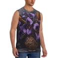 thumbnail image 2 of Fotbe Ornate Purple Floral Vase Men's Camiseta sin Mangas Estampada para Hombres, Playera Casual para Gimnasio, Entrenamiento, Playa-Large, 2 of 7