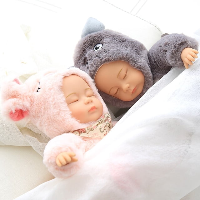 Plush Simulation Sleeping Appease Doll Bear Rabbit Baby Sleep Plush Toy Doll for Girls Children Toy Birthday Present Girl heqiyong toy