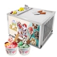 thumbnail image 3 of Kolice Counter Top Commercial 18"x18" Single Pan Roll Ice Cream Machine-3 Buckets, Auto Defrost, 3 of 9