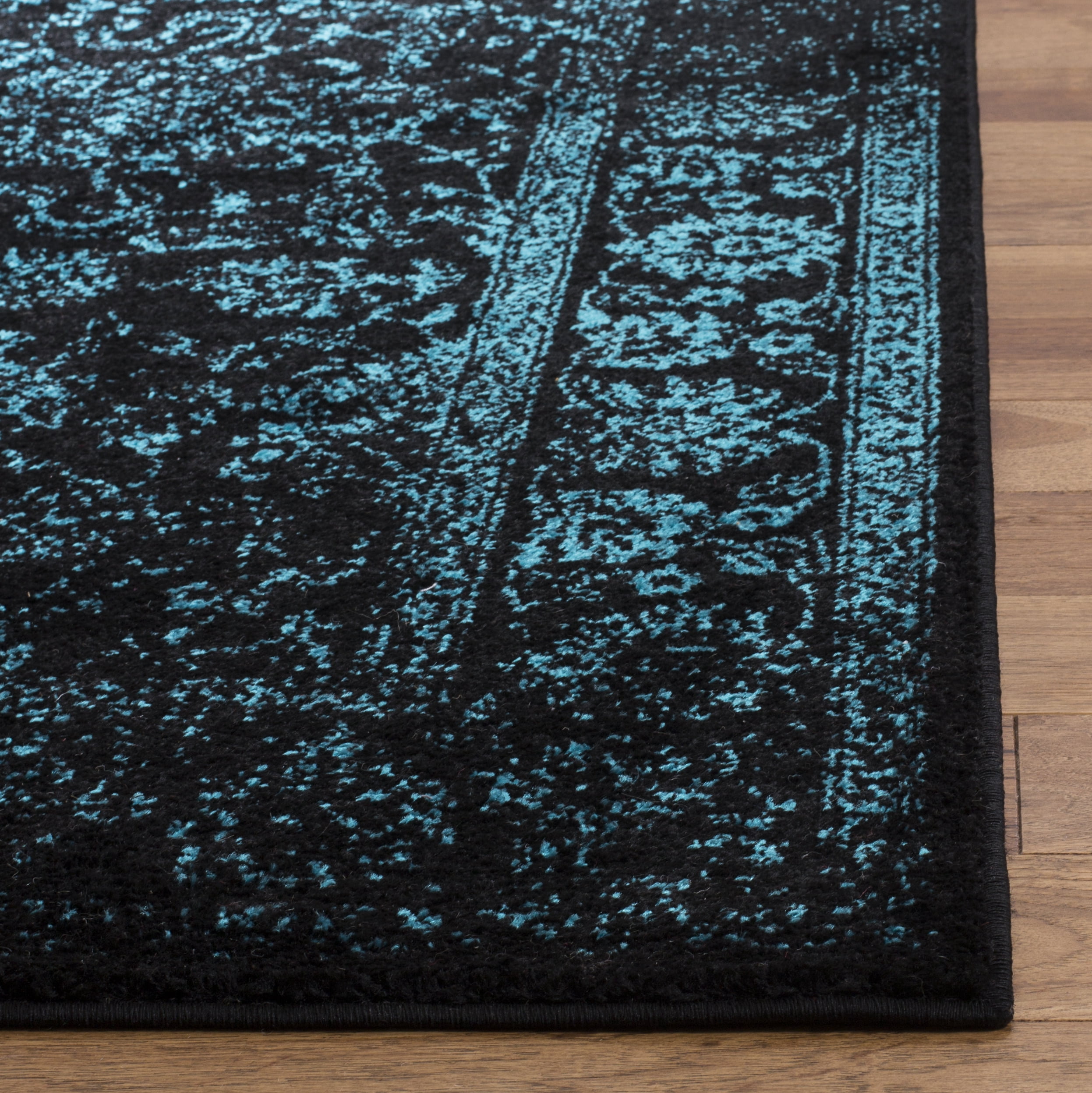 Safavieh Adirondack Wyatt Traditional Distressed Area Rug, Black/Teal, 2' x 4'