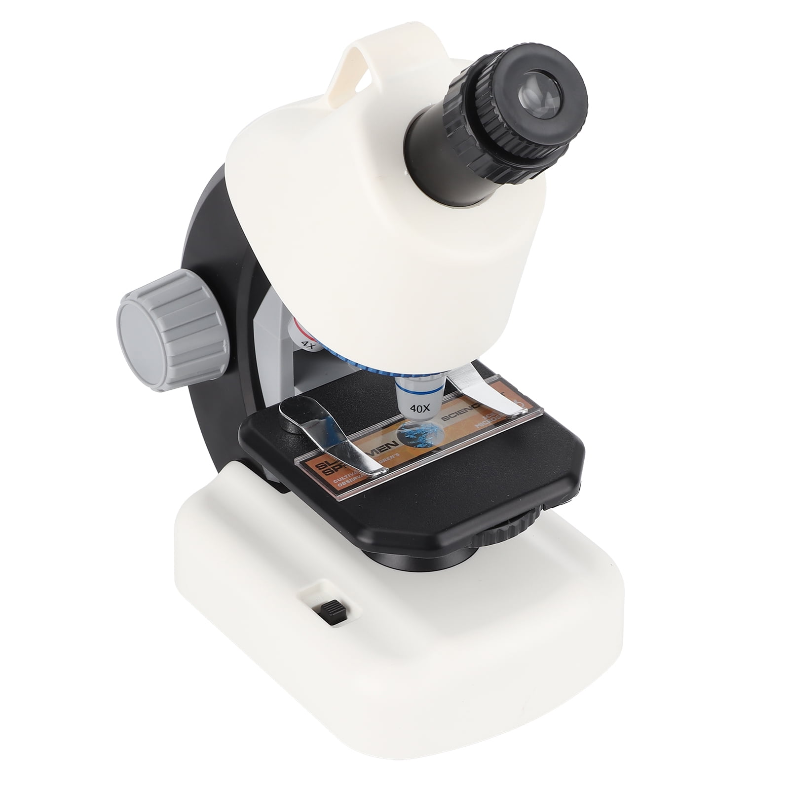 White 1200X Biological Kids Microscope Protable Beginners Microscope Kit Home School Science Educational Tool Gift 1113 Children Microscope