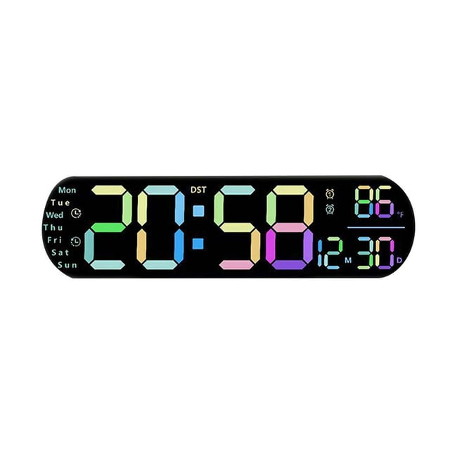 EDFBUYKRS Horloge à Affichage LED Fonctionnelle Horloge Murale Numérique Grande Horloge Murale Numérique Horloge Numérique Horloge Murale Horloge Murale Numérique Horloge Numérique