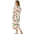 thumbnail image 2 of Tutolipy Christmas Tree Printed Nightgowns for Women Elk Snowflake Printed Sleepwear V Neck Loungewear Full Length House Dress, 3XL, 2 of 7