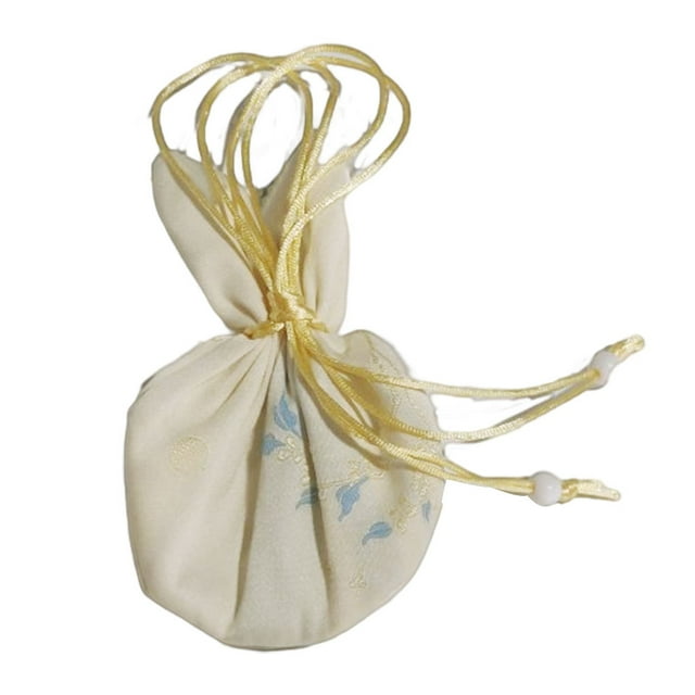 tredstone Drawstring Bag Embroidered Jewelry Bags Multifunctional Perfume Satchel Decorative Household Wedding Wide Application Creamy white