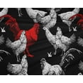 thumbnail image 5 of oneOone Polyester Spandex Black Fabric Rooster Cock Dress Material Fabric Print Fabric By The Yard 56 Inch Wide-KK, 5 of 6