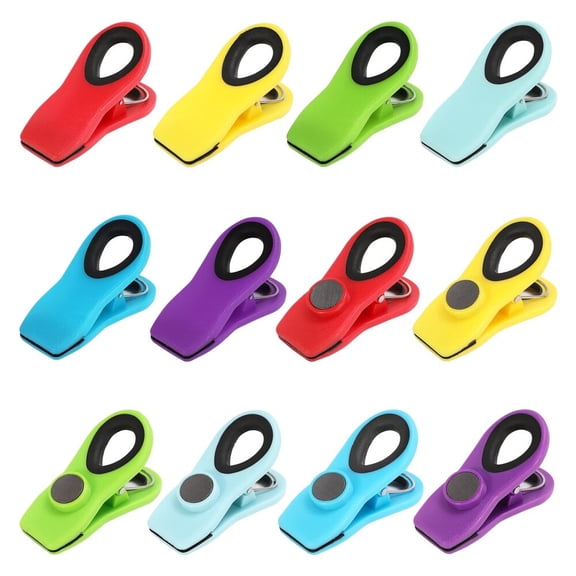 12 Pack Chip Clips,Bag Clips,Magnetic Clips,Chip Clips Bag Clips Food Clips,Bag Clips for Food,Clips for Food Packages,Chip Bag Clip,Food Clips,Magnet Clips,Bread Clips,Clips for Fridge