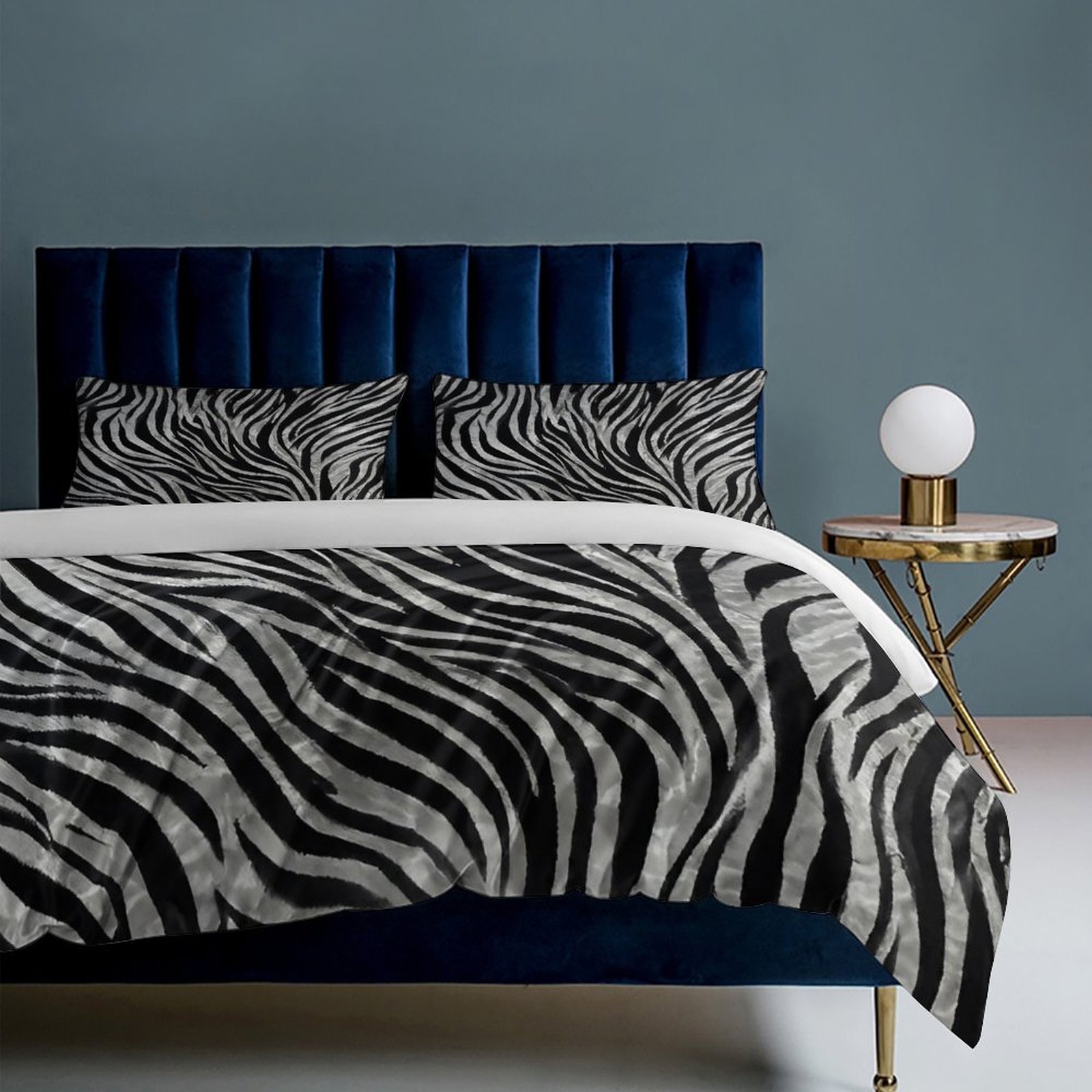 Zebra Pattern Fashion Style Set Duvet Cover Themed Multicolor Polyester Bedding Set Duvet Cover for Twin Size