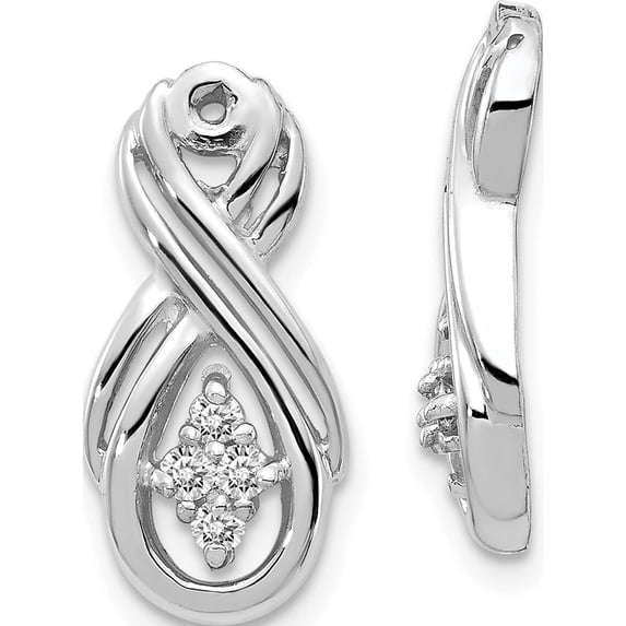 14K White Gold Aa Infinity Diamond Earring Jacket (18 X 9) Made In United States xj29waa