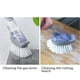 thumbnail image 4 of Wosthever Cepillo para platos de mango largo, fregador de mano recargable con dispensador, accesorios de fregado Manual para de baño Suministros de limpieza para el hogar con cabezas de 3 piezas Wosthever HA062231-03B, 4 of 6