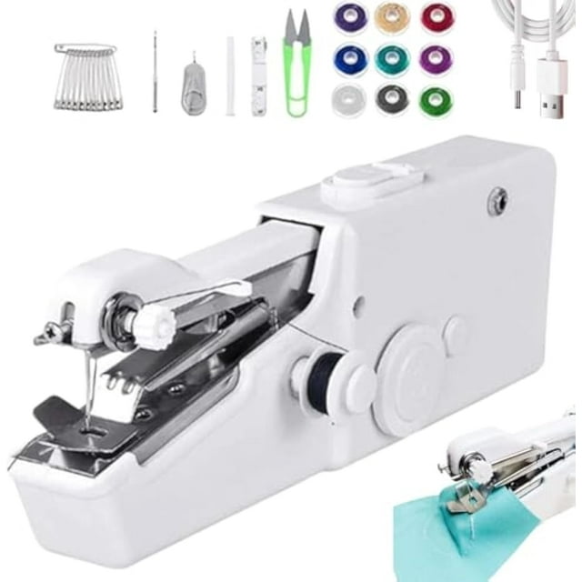 Pureutil Mini Handheld Sewing Machine (Cordless, Portable & Ready-to-Sew) for Beginners, Easy to Use and Fast Stitch Suitable for DIY, Clothes, Home, Travel (1set)