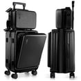 thumbnail image 1 of Equipaje TRAVELARIM Carry On de 22 pulgadas con ruedas expandibles negras, 1 of 9