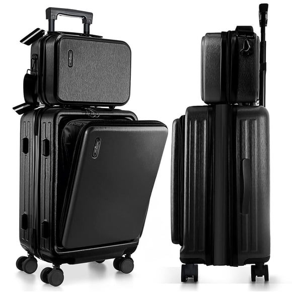 Equipaje TRAVELARIM Carry On de 22 pulgadas con ruedas expandibles negras