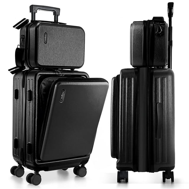 Equipaje TRAVELARIM Carry On de 22 pulgadas con ruedas expandibles negras