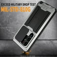 thumbnail image 7 of Feishell Cover for Samsung Galaxy S25 Ultra Case Heavy Dustproof Shockproof Dropproof Military Grade Rugged Durable Aluminum Metal Case with Kickstand Screen Protector Full Body Cover, Silver, 7 of 7