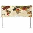thumbnail image 3 of World Map Headboard, Different Spices Design Food Bohemian Style Art Atlas Style, Upholstered Decorative Metal Bed Headboard with Memory Foam, Full Size, Multicolor, by Ambesonne, 3 of 4