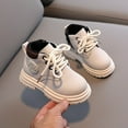thumbnail image 2 of Toddler Boy Girl Boots Fall Casual Soft Zip Kids Fashion Low Shoes White 28, 2 of 4