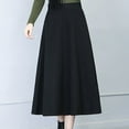 thumbnail image 3 of ketyyh-chn99 Skirt Girls Plaid Skirt Womens Winter Vintage High Elastic Waist A Line Pleated Wool Midi Skirt Lady Skirt, 3 of 5
