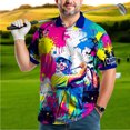 thumbnail image 6 of HOMYGIFTS Men’s Pop Art Neon Grunge Golf Polo – Graffiti Spray & Metallic Sunburst, 6 of 9