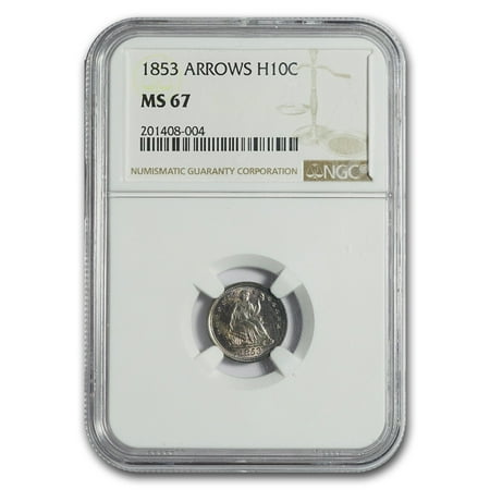 - 1853 Liberty Seated Half Dime w/Arrows MS-67 NGC