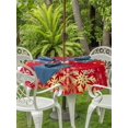 thumbnail image 2 of Outdoor Tablecloth with Umbrella Hole and Zipper, Merry Christmas Round Table Cloth 60 Inch Waterproof Tablecloth, Winter Snowflake Xmas Aesthetic Red Picnic Table Cover for Patio Camping, 2 of 7