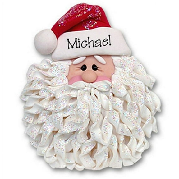 Noodle Beard Santa Face Personalized Christmas Ornament
