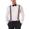 thumbnail image 7 of Buyless Fashion Heavy Duty Textured 2 Pack Suspenders for Men - 48" Adjustable Straps 1 1/2" - Y Shape - 5117-2-Brown-Tan, 7 of 7