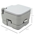 thumbnail image 3 of Outsunny Toilette de Voyage Portable pour l'Extérieur, Réservoir Jetable dans les Toilettes pour Camping, Bateau, Excursions sur la Route 2,6 Gallon (10 L), 3 of 9