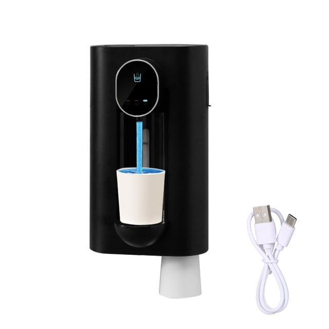 Tignapoo Distributeur de Rince-Bouche Intelligent Sans Contact avec Deux Tasses Magnétiques, Batterie Rechargeable 1200mAh, Réservoir 540ml, 3 Vitesses Réglables, Noir - Essentiel de Soins Buccodentaires pour la Salle de Bain