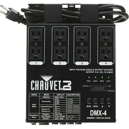 Chauvet DJ DMX-4 LED Lighting Dimmer/Relay Pack 4-Channel Dimmer/Switch Pack
