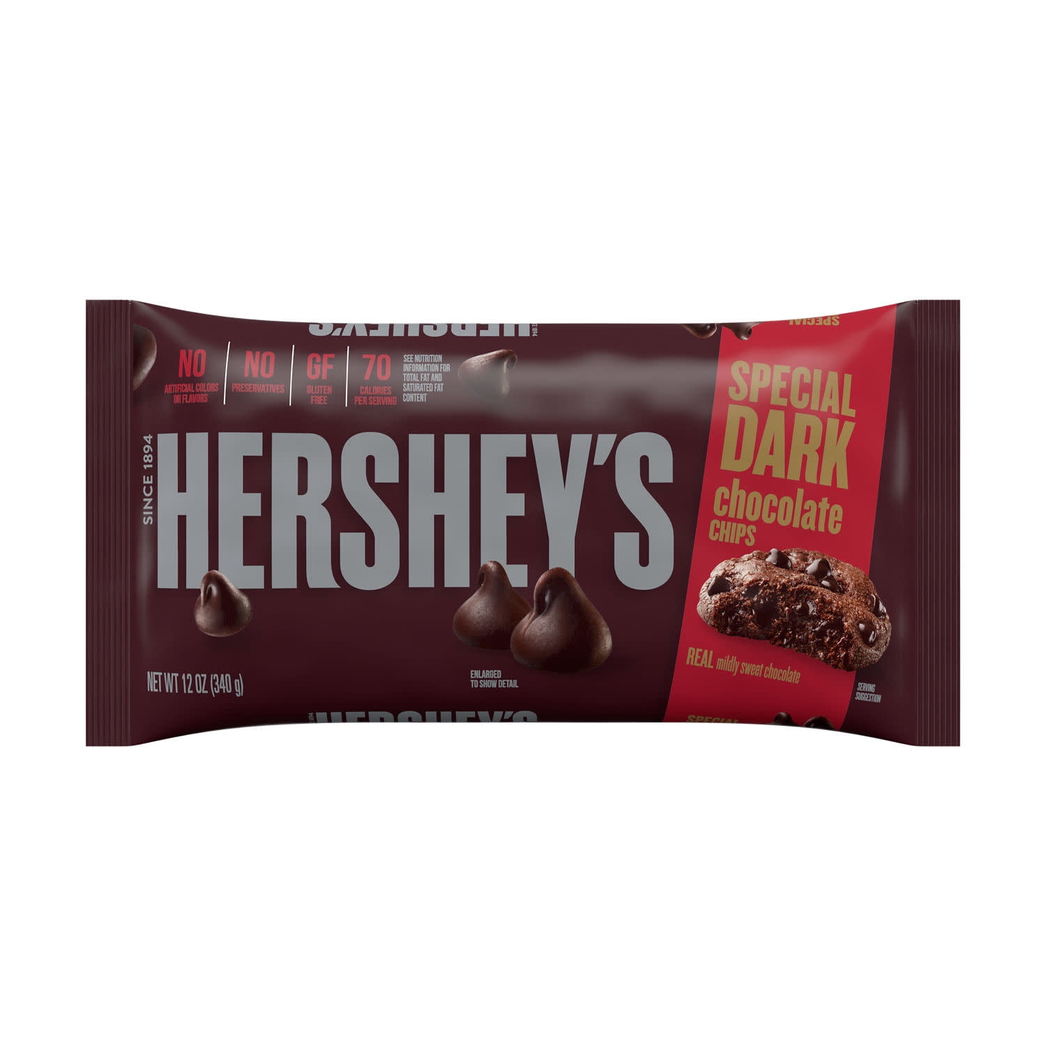 (6 pack) Hershey's Special Dark Mildly Sweet Chocolate Baking Chips, Bag 12 oz