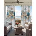 thumbnail image 6 of Beach Coastal Blackout Curtains for Bedroom Living Room Darkening Curtains 90 Inch Nautical Shell Starfish Coral Summer Black Out Window Curtain Privacy Window Treatment Grommet Drapes 52"x90"x2, 6 of 9
